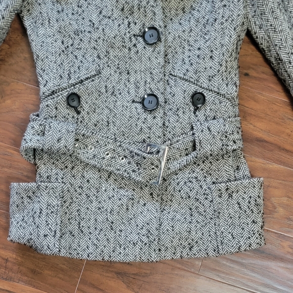 MODA International Black & White Wool Dressy Button Up Jacket Size Small - Picture 8 of 11